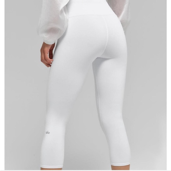 Alo Yoga White Airbrush Capri Yoga Pants Size S - Picture 2 of 7